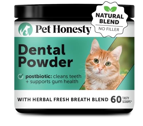 Pet Honesty Breath Freshener Natural Herbal Blend Teeth and Gum Dental Powder for Cats - 60 Day Supply