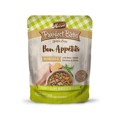 Merrick Grain-Free Purrfect Bistro Bon Appetits Turkey and Veggie Morsals in Gravy Wet Cat Food Topper Pouch - 3 Oz - Case of 24 Default Title