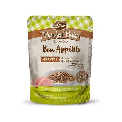 Merrick Grain-Free Purrfect Bistro Bon Appetits Gravies Turkey Chunks in Gravy Adult Wet Cat Food Pouch - 3 Oz - Case of 24 Default Title