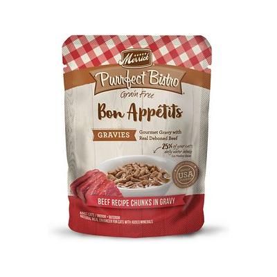Merrick Grain-Free Purrfect Bistro Bon Appetits Gravies Beef Chunks in Gravy Adult Wet Cat Food Pouch - 3 Oz - Case of 24 Default Title