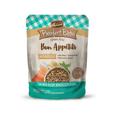 Merrick Grain-Free Purrfect Bistro Bon Appetits Salmon and Veggie Morsals in Gravy Wet Cat Food Topper Pouch - 3 Oz - Case of 24 Default Title