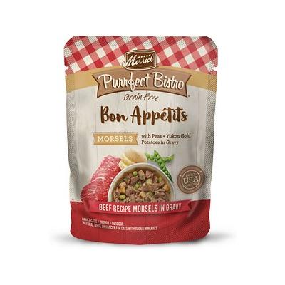 Merrick Grain-Free Purrfect Bistro Bon Appetits Beef Morsals in Gravy Wet Cat Food Topper Pouch - 3 Oz - Case of 24 Default Title