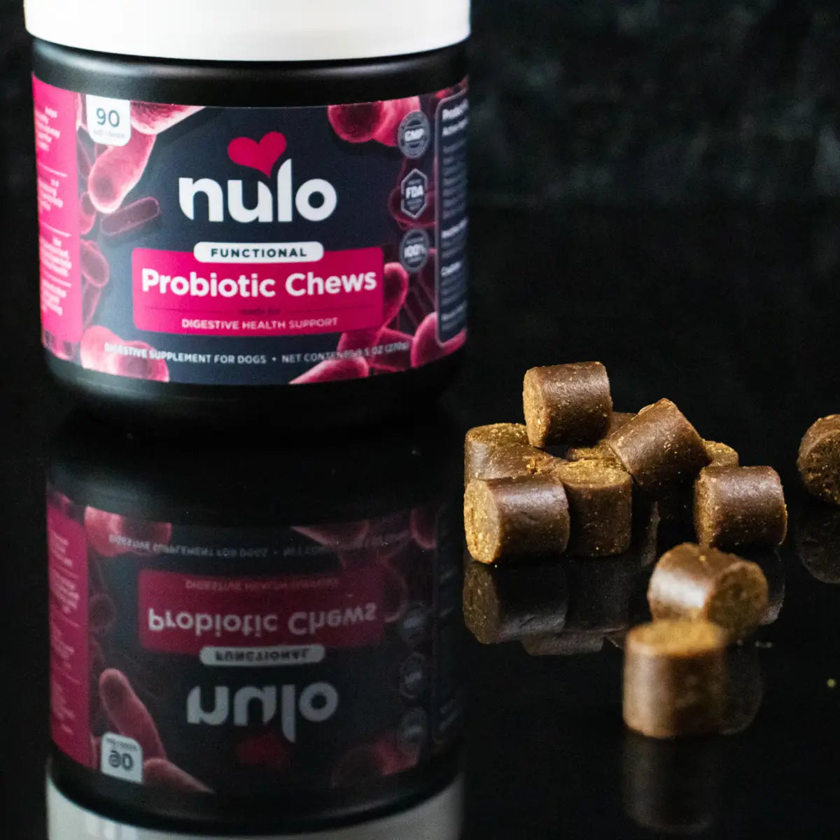 Nulo Functional Probiotic Chews Digestive Health Papaya Flavored Soft Chew Dog Supplements - 90 Count - 9.5 Oz