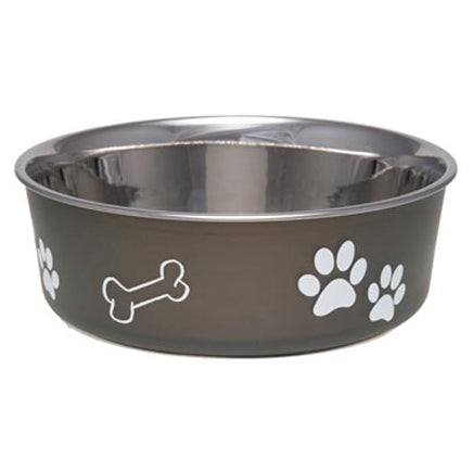 Loving Pets Bella Bowl Designer and Expressions Stainless Steel Cat and Dog Bowl - Espresso - Extra Large