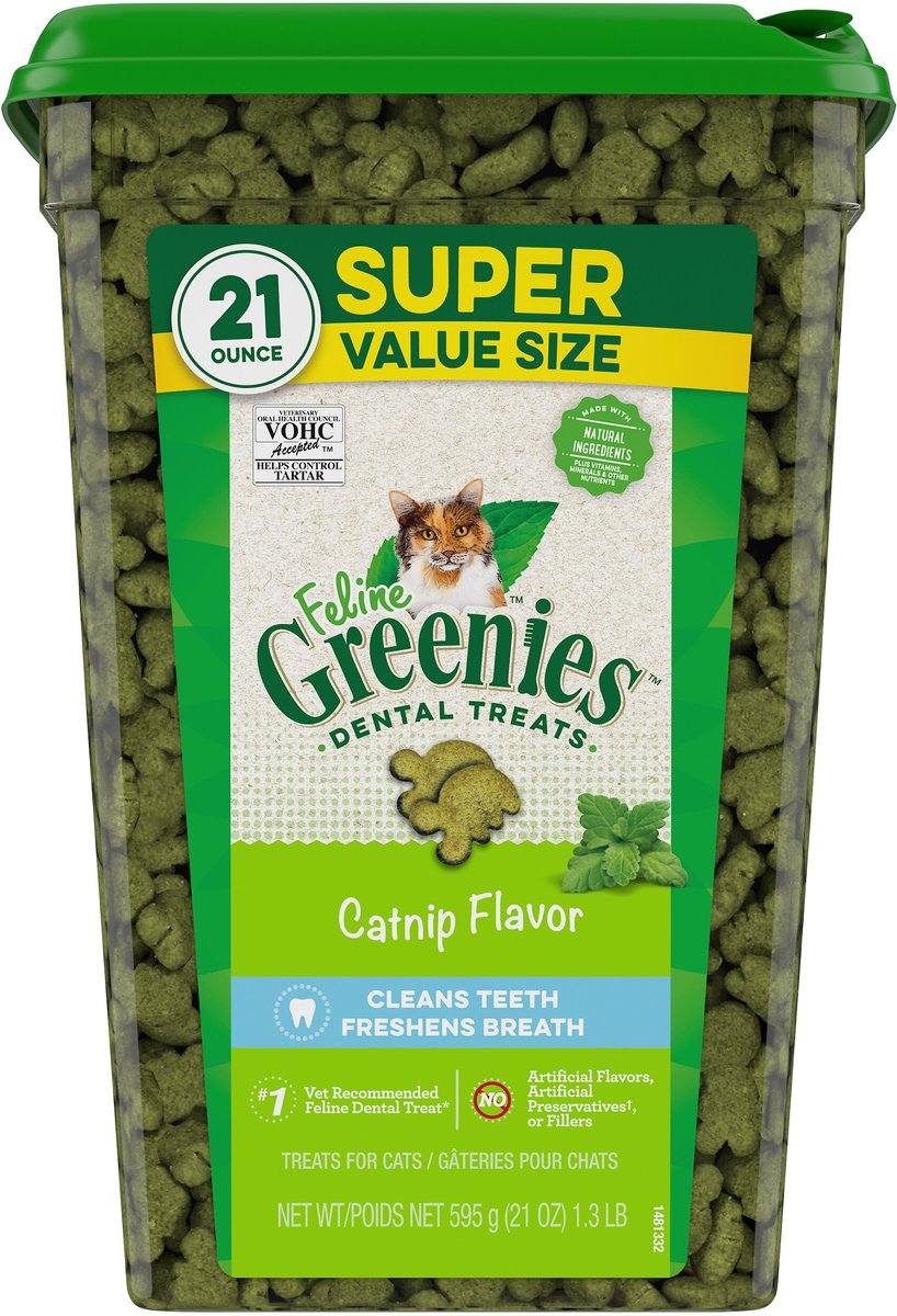 Greenies Feline Catnip Dental Cat Treats - 21 oz