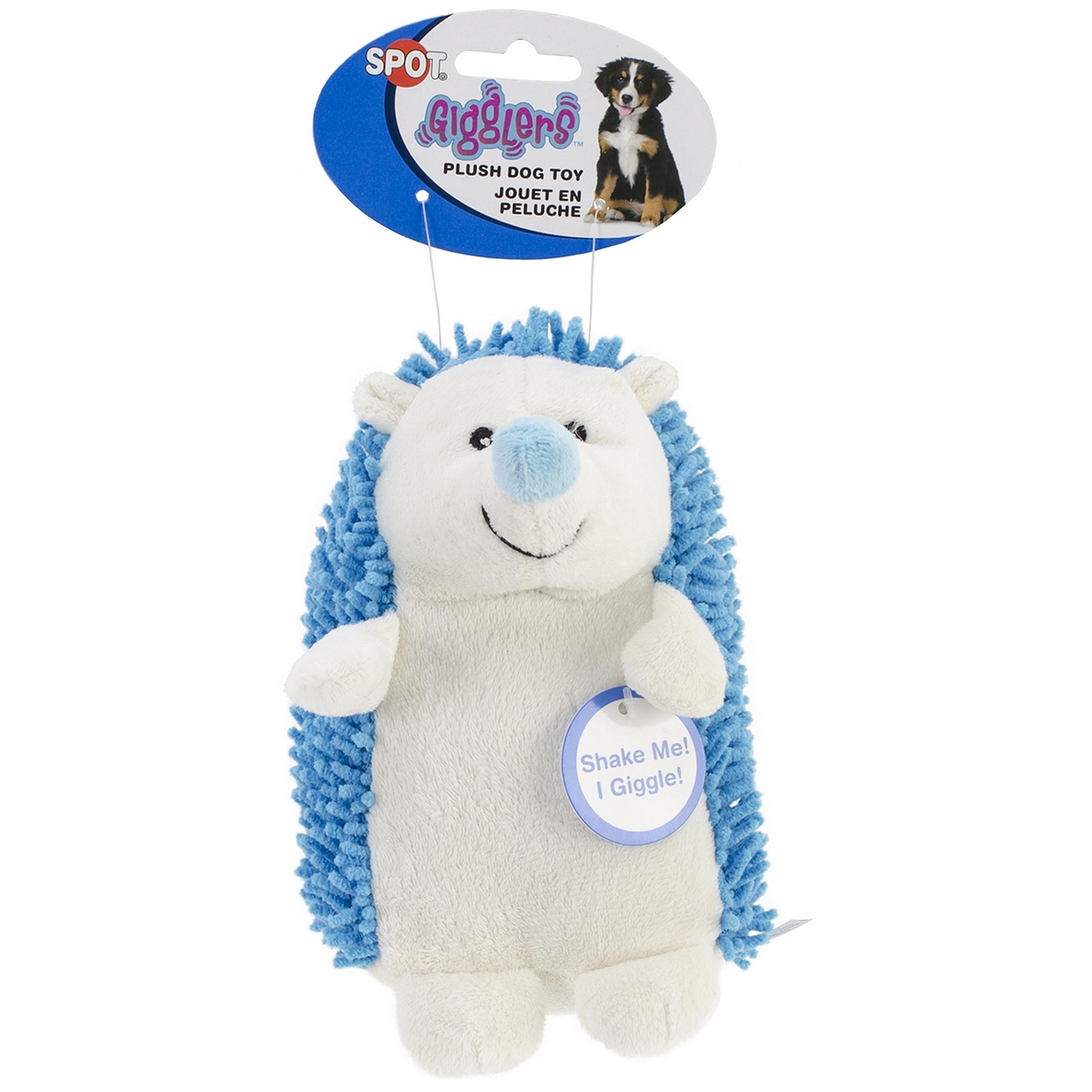 Ethical SPOT Giggler Pals Shake and Giggle Hedgehog Plush Dog Toy - Small - 6.5 Inch