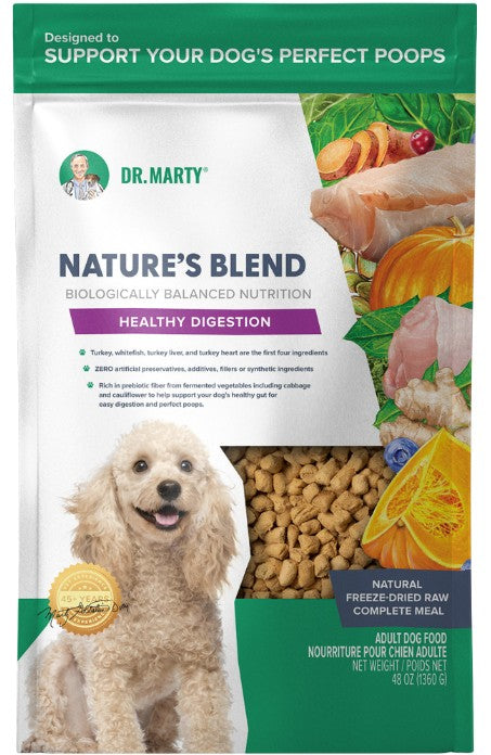 Dr. Marty Nature's Blend Healthy Digestion Premium Adult Freeze-Dried Raw Dog Food 80 Ounce