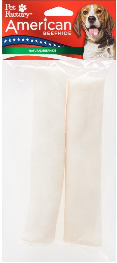 Pet Factory American Beefhide Rolls Natural Dog Chews 6 Inch - 2 Pack