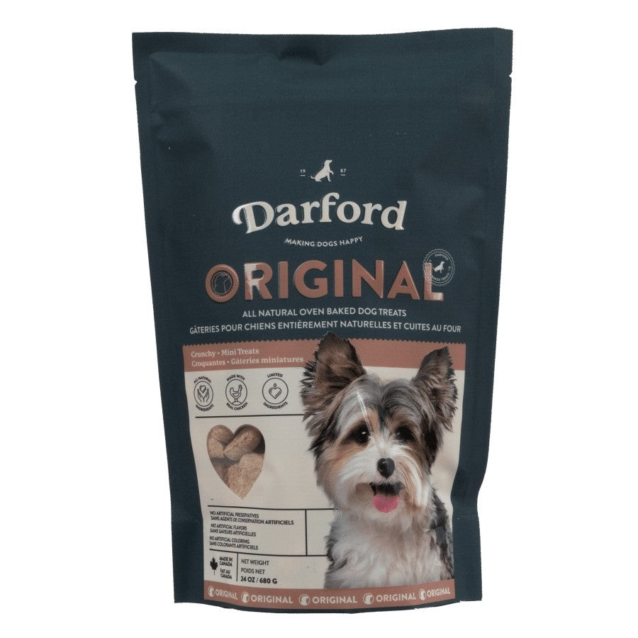 Darford Original Natural Limited Ingredient Chicken Oven-Baked Crunchy Hearts Dog Biscuits - Mini - 24 Oz