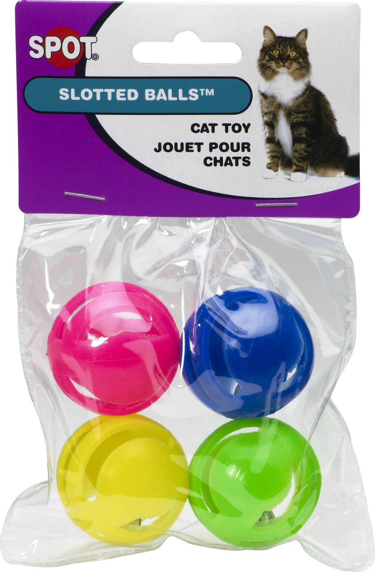 Ethical SPOT Slotted Ball with Bells Cat Toy - 4 Pack