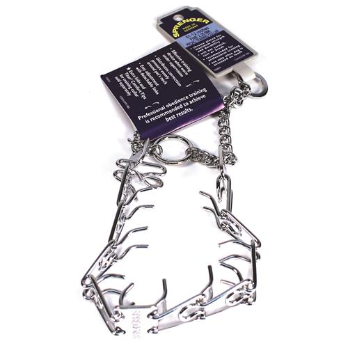 Herm Sprenger Ultra-Plus Prong Pinch Dog Training Collar with Latch - Chrome - Small - 2.25MM X 12 Inch