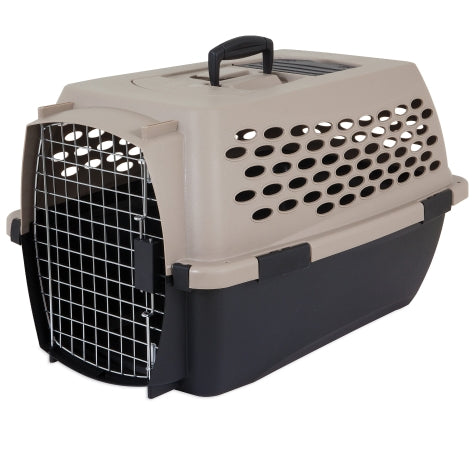 Petmate Vari Kennel Portable Airline Travel Cat and Dog Kennel - Taupe/Black - L:19 X W:12.5 X H:10.8 Inches