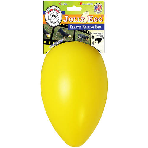 Jolly Pets Jolly Egg Fetch and Floating Dog Toy - Yellow - 12 Inch