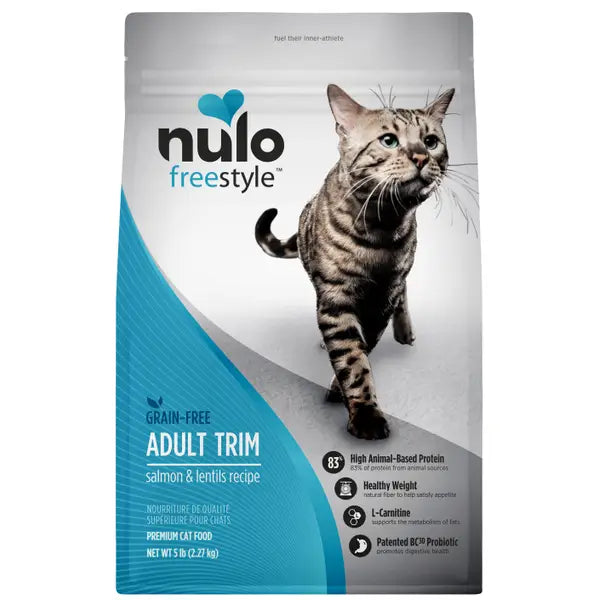 Nulo Freestyle Grain-Free Trim Healthy Weight Salmon and Lentils Adult Dry Cat Food 5 Pounds