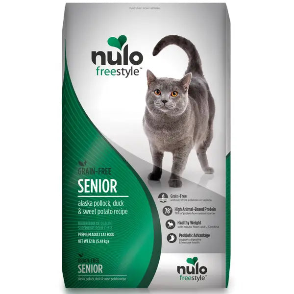 Nulo Freestyle Grain-Free Pollock Duck and Sweet Potato Senior Dry Cat Food - 12 Lbs Default Title