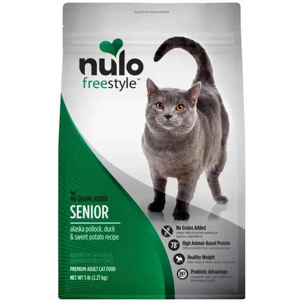 Nulo Freestyle Grain-Free Pollock Duck and Sweet Potato Senior Dry Cat Food - 5 Lbs Default Title