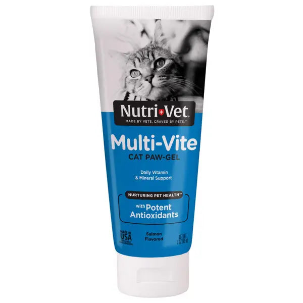 Nutri-Vet Multi-Vite Cat Paw Gel Vitamin and Mineral Senior Cat Supplement - 3 Oz