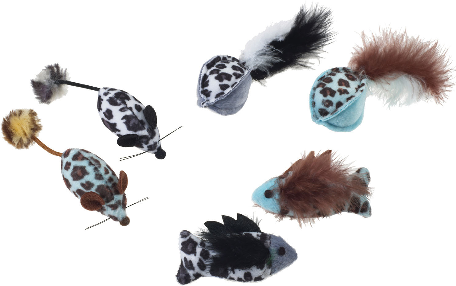 Ethical SPOT Animal Print Rattle Catnip Cat Toys - 2 Pack