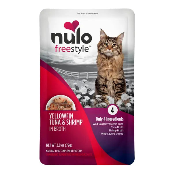 Nulo Freestyle Grain-Free Yellowfin Tuna and Shrimp in Broth Wet Cat Food Topper - 2.8 Oz - Case of 24 Default Title