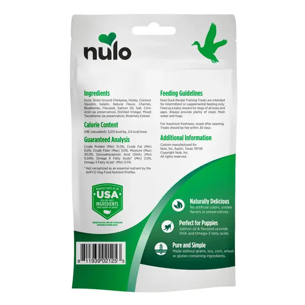 Nulo Grain-Free Trainers Duck Recipe Soft and Chewy Training Dog Treats - 4 Oz