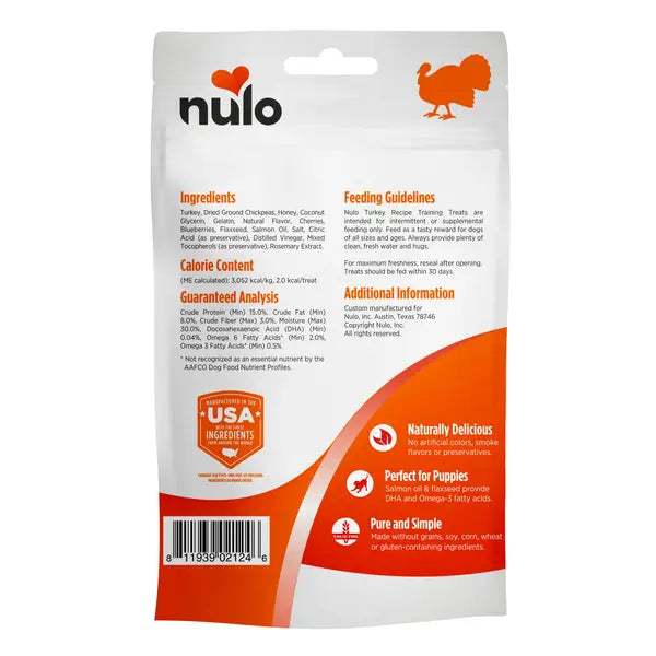 Nulo Grain-Free Trainers Turkey Recipe Soft and Chewy Training Dog Treats - 4 Oz