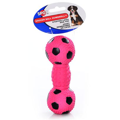Ethical SPOT Soccer Ball Dumbell Fetch and Squeak Latex Dog Toy - 6 Inch