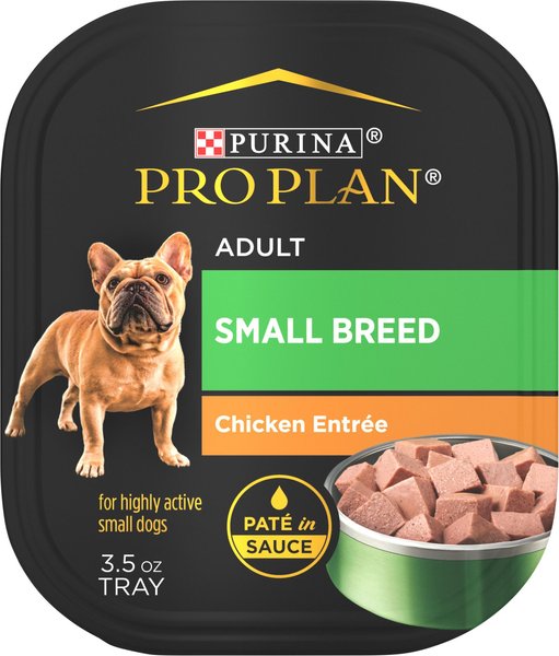 Purina Pro Plan Chicken in Sauce Pate Entrée Small-Breed Adult Wet Dog Food Trays - 3.5 Oz - Case of 12