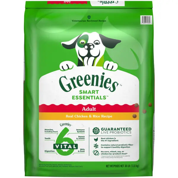 Greenies Smart Essentials High-Protein Chicken and Rice Adult Dry Dog Food 30 Pounds