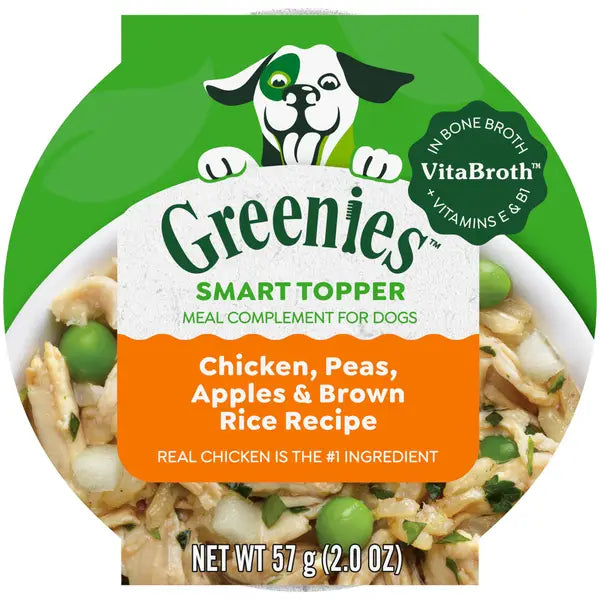 Greenies Smart Topper Wet Mix-In Chicken Peas Apple and Brown Rice Wet Dog Food Topper Trays - 2 Oz - 10 Pack Default Title