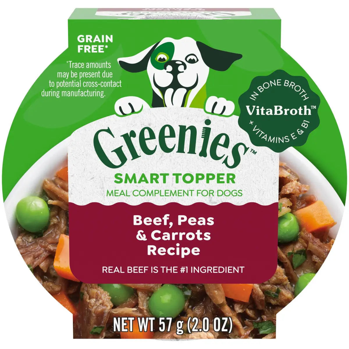Greenies Smart Topper Wet Mix-In Beef Peas and Carrot Wet Dog Food Topper Trays - 2 Oz - 10 Pack Default Title