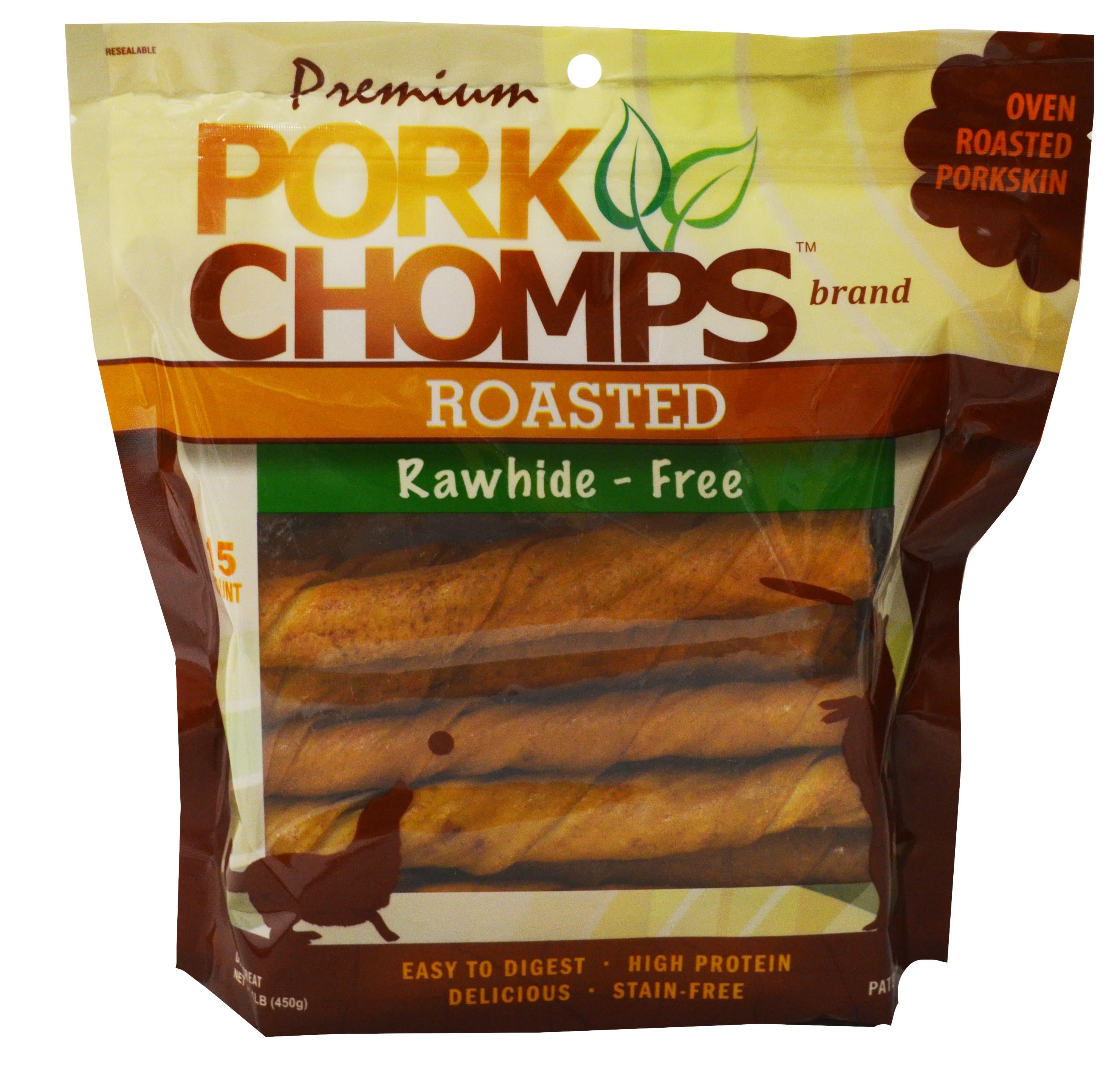 Scott Pet Pork-Chomps Rawhide-Free Roasted Pork Twists Natural Dog Chew Treats - 15 Count  