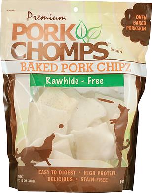 Scott Pet Pork-Chomps Rawhide-Free Baked Pork Chipz Natural Dog Chew Treats - 12 Oz  