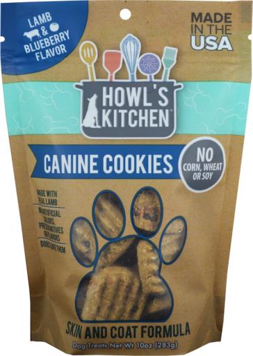 Howl's Kitchen Lamb and Blueberry Skin and Coat Canine Cookies Crunchy Dog Treats - 10 Oz  