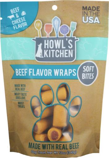 Howl's Kitchen Beef and Cheese Flavor Wrap Soft and Chewy Dog Treats - 12 Oz  