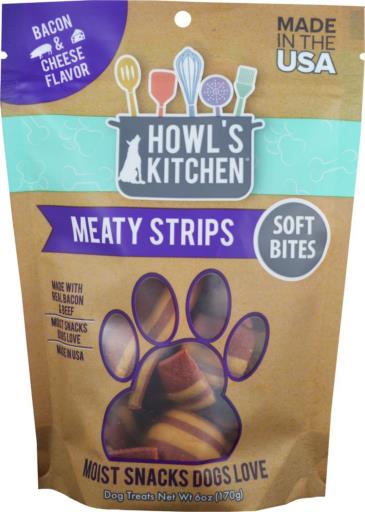 Howl's Kitchen Meaty Strips Bacon and Cheese Soft and Chewy Dog Treats - 6 Oz  