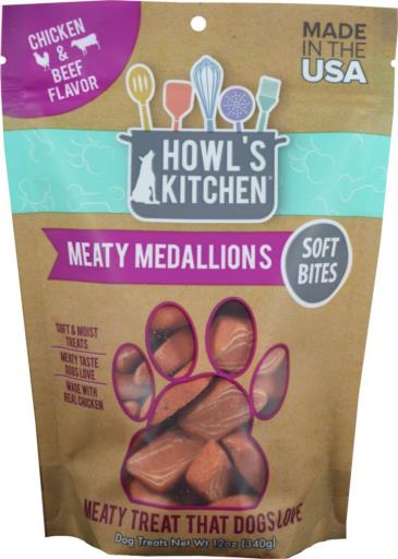 Howl's Kitchen Meaty Medallions Soft Bites Chicken and Beef Soft and Chewy Dog Treats - 12 Oz  