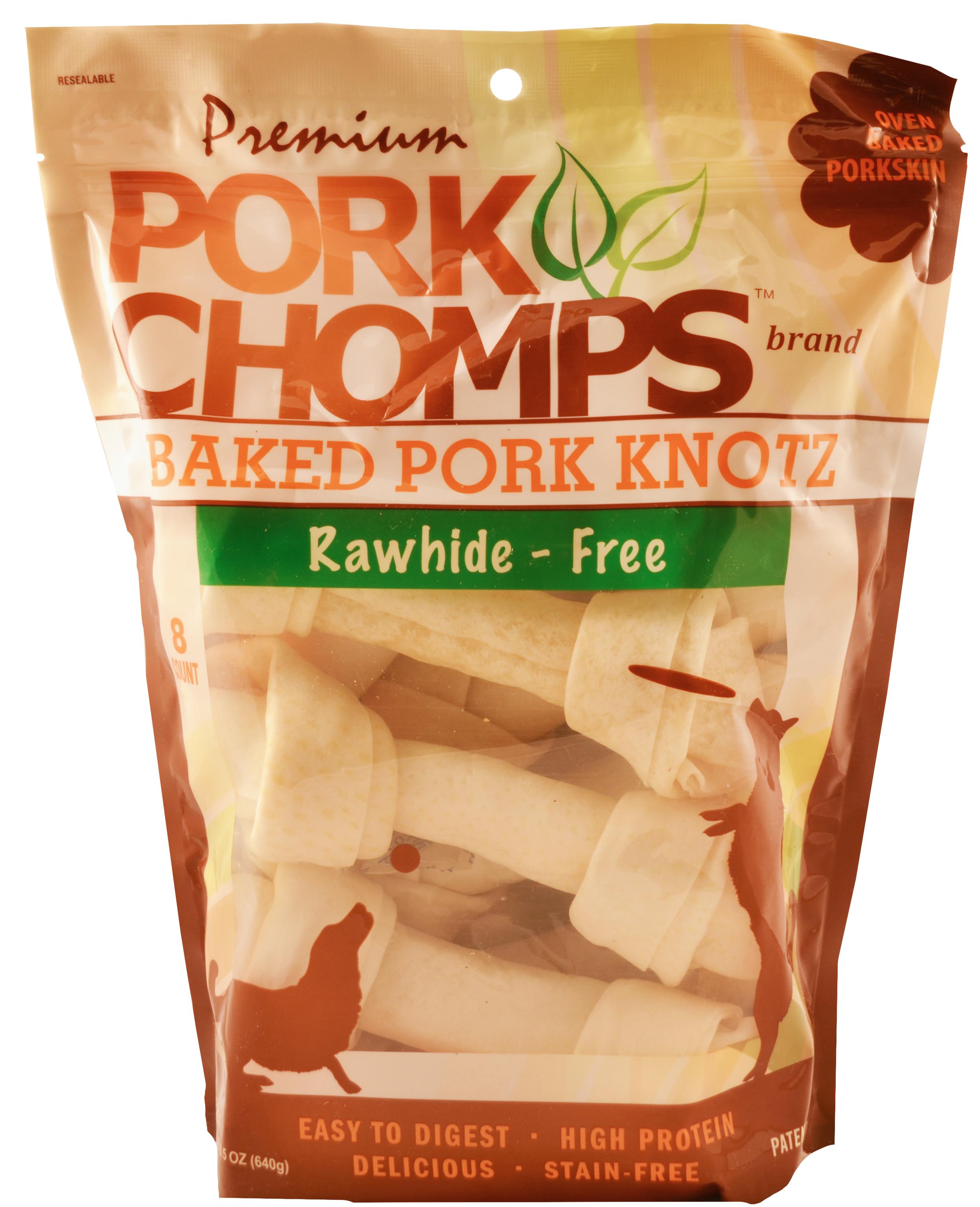 Scott Pet Pork-Chomps Rawhide-Free Baked Pork Knotz Natural Dog Chew Treats - 8 Count  