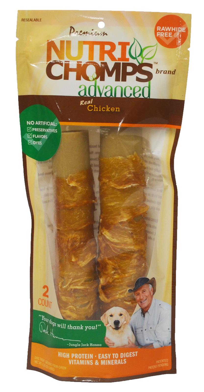 Scott Pet Nutri-Chomps Rawhide-Free Advanced Rolls Wrapped in Chicken Natural Dog Chew Treats - 2 Count  