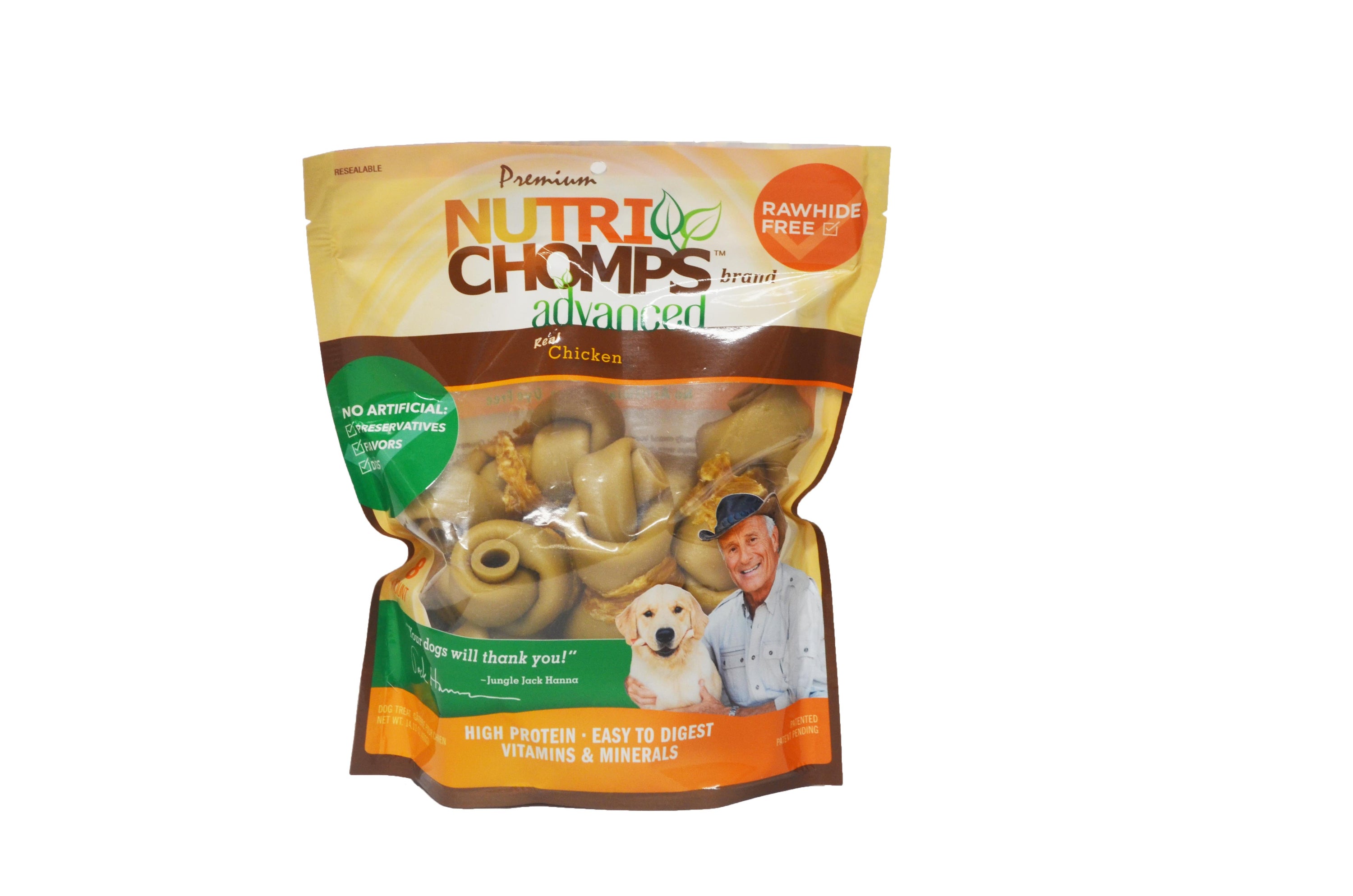 Scott Pet Nutri-Chomps Advanced Chicken Knotted Natural Dog Chew Treats - 3-4