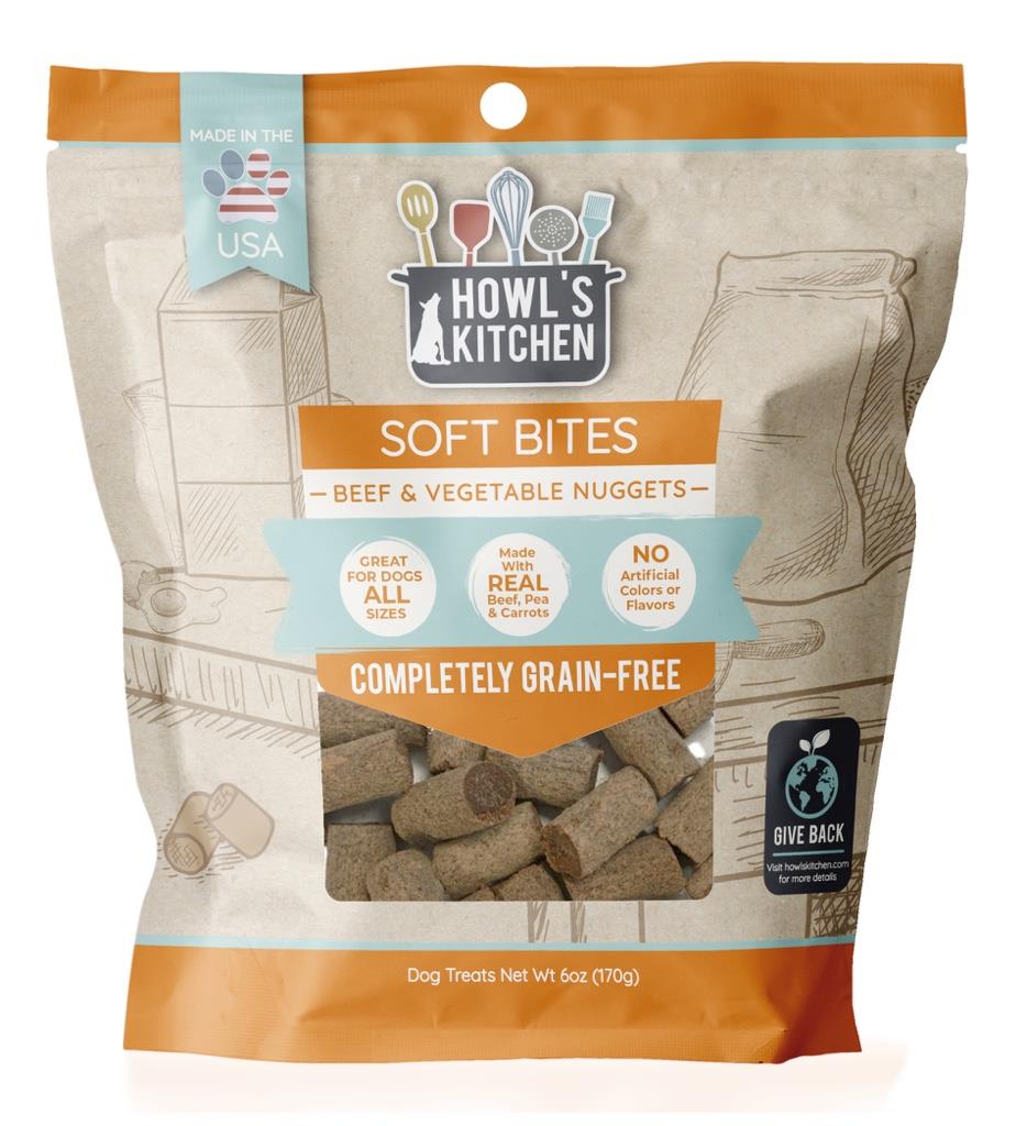 Howl's Kitchen Soft Bites Beef and Vegetables Nuggets Soft and Chewy Dog Treats - 6 Oz  