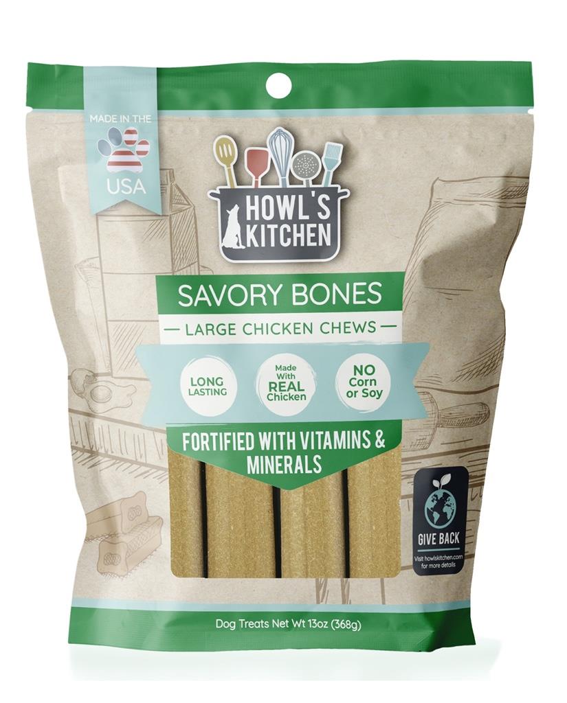 Howl's Kitchen Savory Bones Chicken Flavored Dog Chews - Large - 13 Oz  