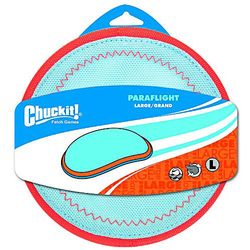 Chuckit! Paraflight Flyer Disc Frisbee Floating Nylon and Rubber Dog Toy - Large