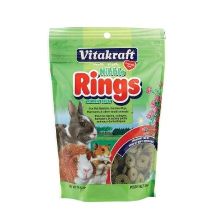 Vitakraft Nibble Rings Corn and Alfalfa Snacks Rabbit Guinea Pig and Hampster Small Animal Treats - 11 Oz