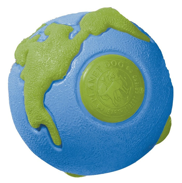 Outward Hound Planet Dog Orbee Tuff Ball Mint Flavored Bounce and Fetch Dog Toy - Blue/Green - Large