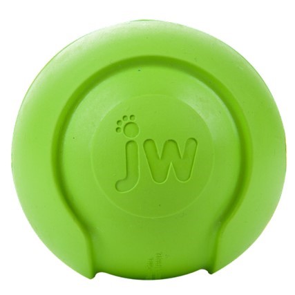JW Pet iSqueak Bouncin' Baseball Chew and Fetch Squeaky Rubber Dog Toy - Colors Vary - Medium