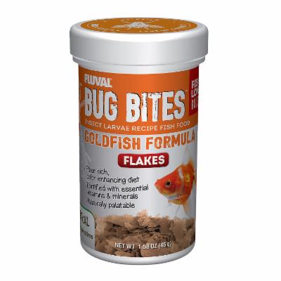 Fluval Bug Bites Insect Goldfish Flakes for Small-Medium Freshwater Fish Food - 1.59 Oz
