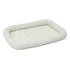 Midwest Homes Quite Time Fleece Machine Washable Rectangular Bolster Pet Bed or Crate Mat White XS - L:22 X W:13 In