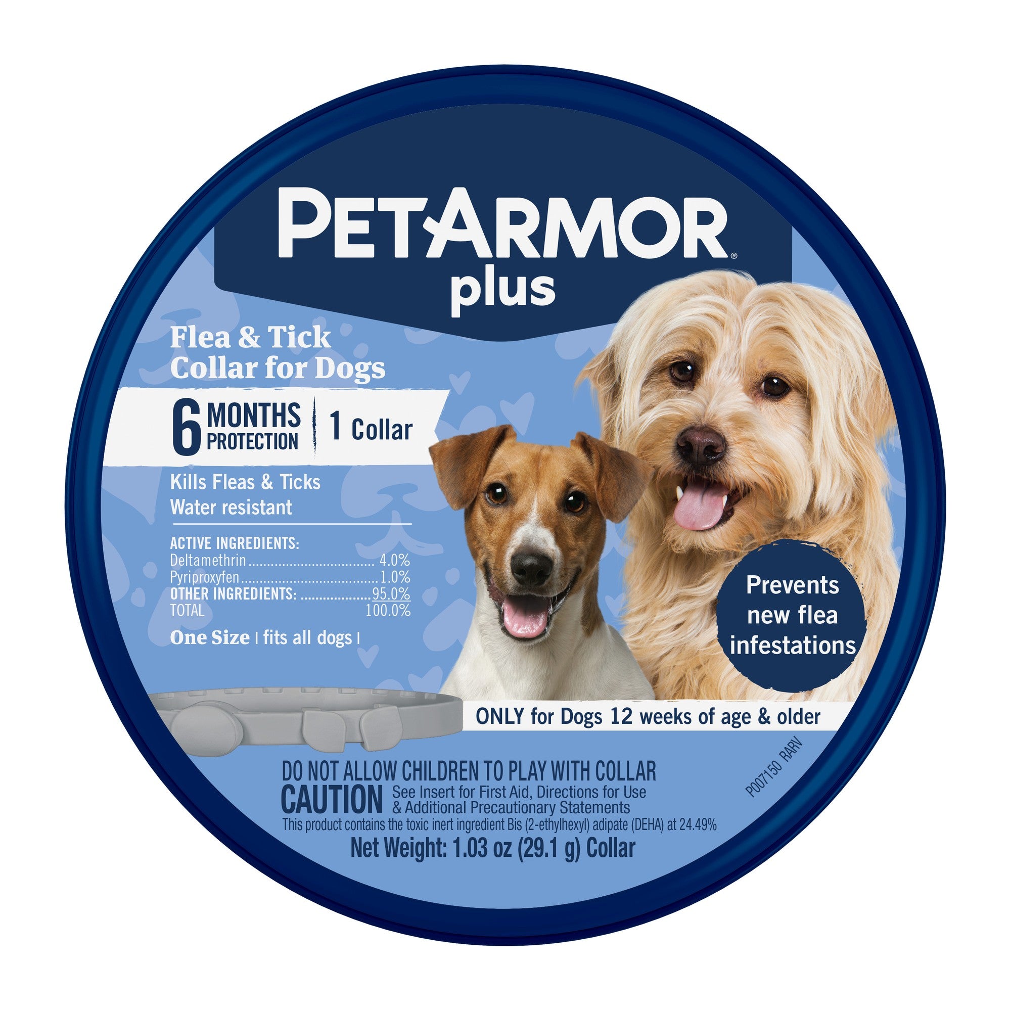 Pet Armor + Flea and Tick Dog Collar - 6 Month Protection - One Size Fits All