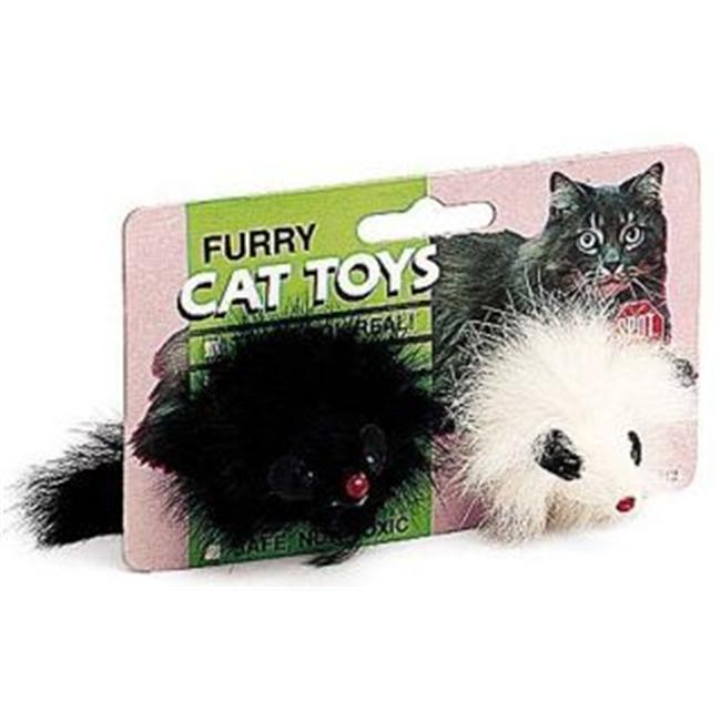 Ethical SPOT Miami Black and White Mice Catnip Cat Toys - 4.5 Inch - 2 Pack