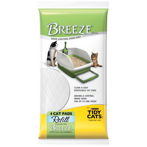 Purina Tidy Cats Breeze Pads Spring Clean Scented Refill Cat Litter Pads - 4 Count - 10 Pack